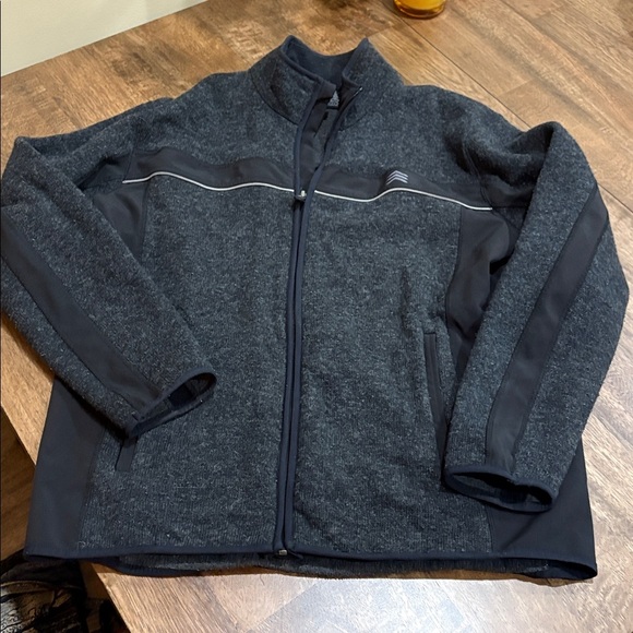 Solaris Jacket. Wool blend. Sweater material. Gray black. Large. - Picture 1 of 7